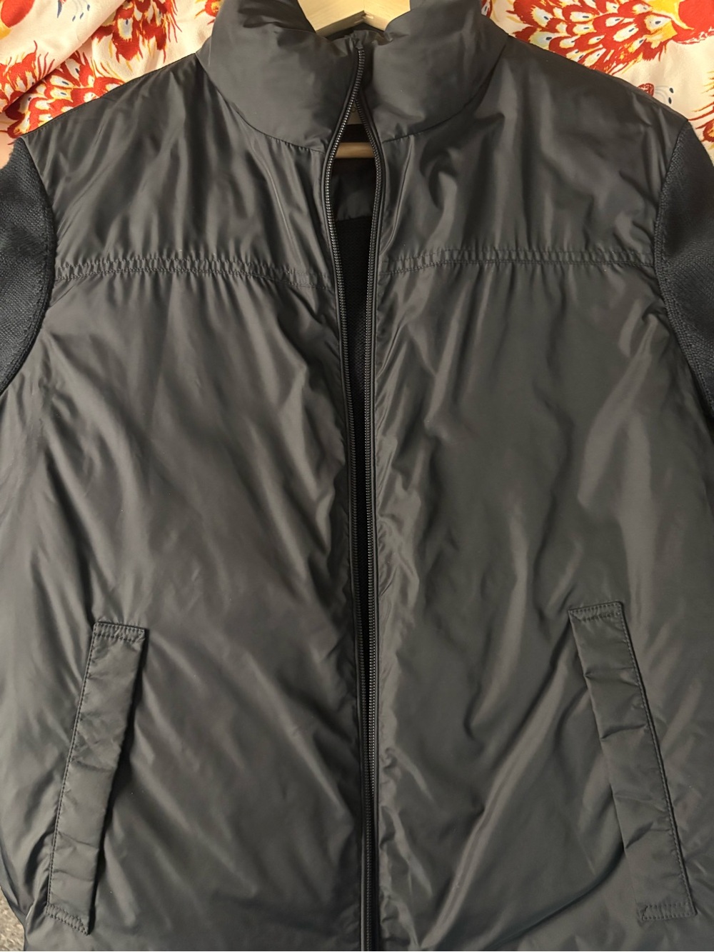 Moncler Men's Knit & Nylon Sleeve Jacket